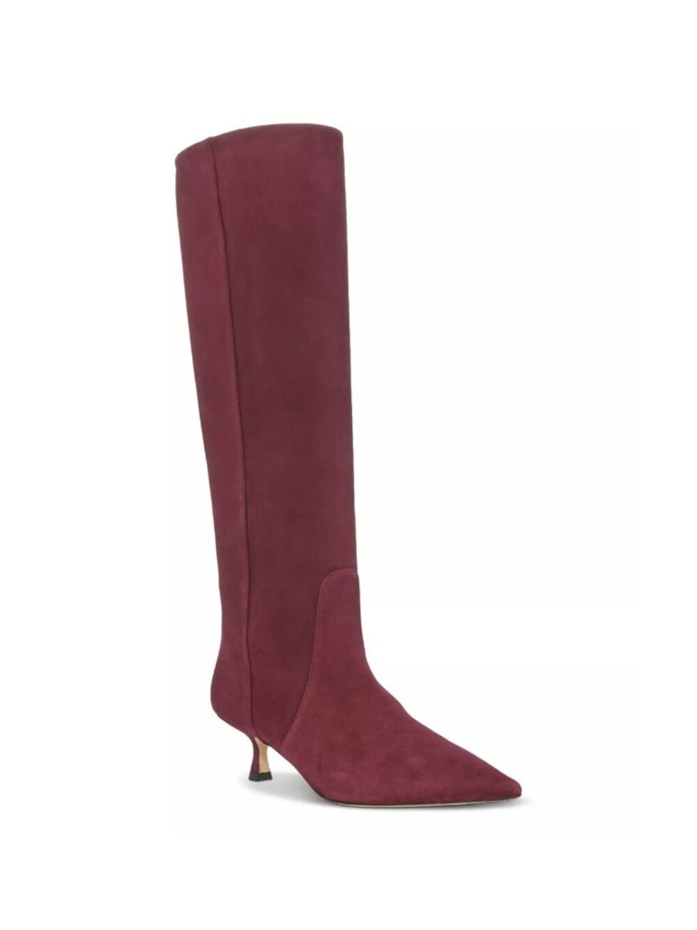 $900 STUART WEITZMAN Naomi KNEE HIGH Boots POINTY KITTEN BURGUNDY 6.5 (PD17)